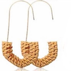 🖤 Rattan Earrings - dangle drop